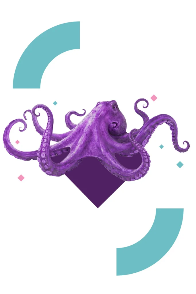 Lilac octopus illustration
